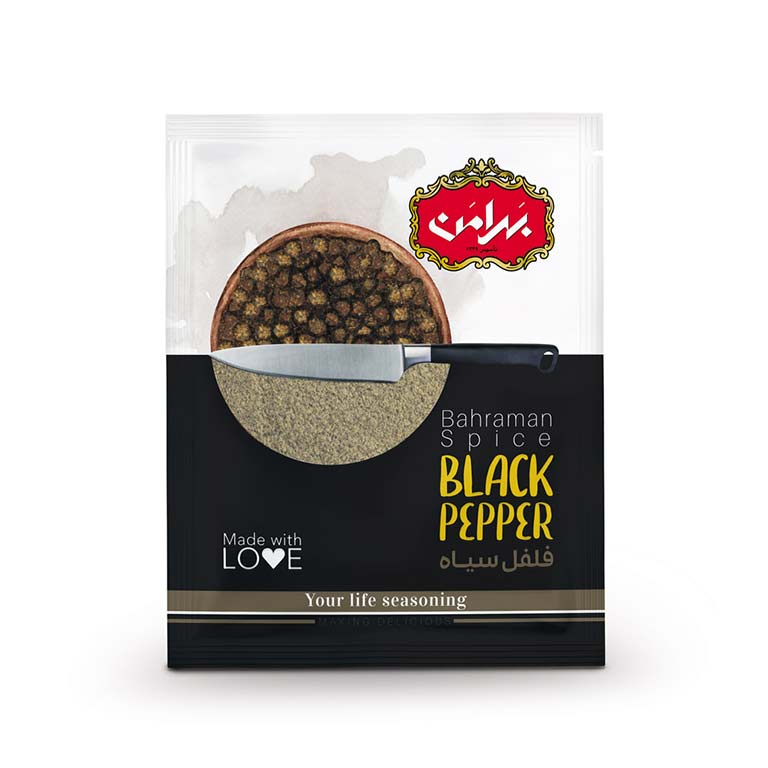 خرید پودر فلفل قرمز و سیاه پاکتی بهرامن قیمت عمده